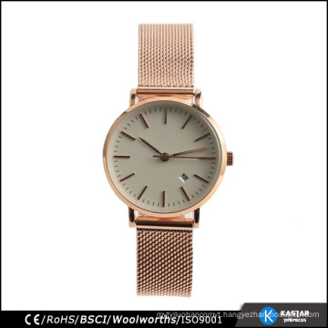 Stainless steel mesh watch japan quartz wrist watch for couple nickle free stainless steel